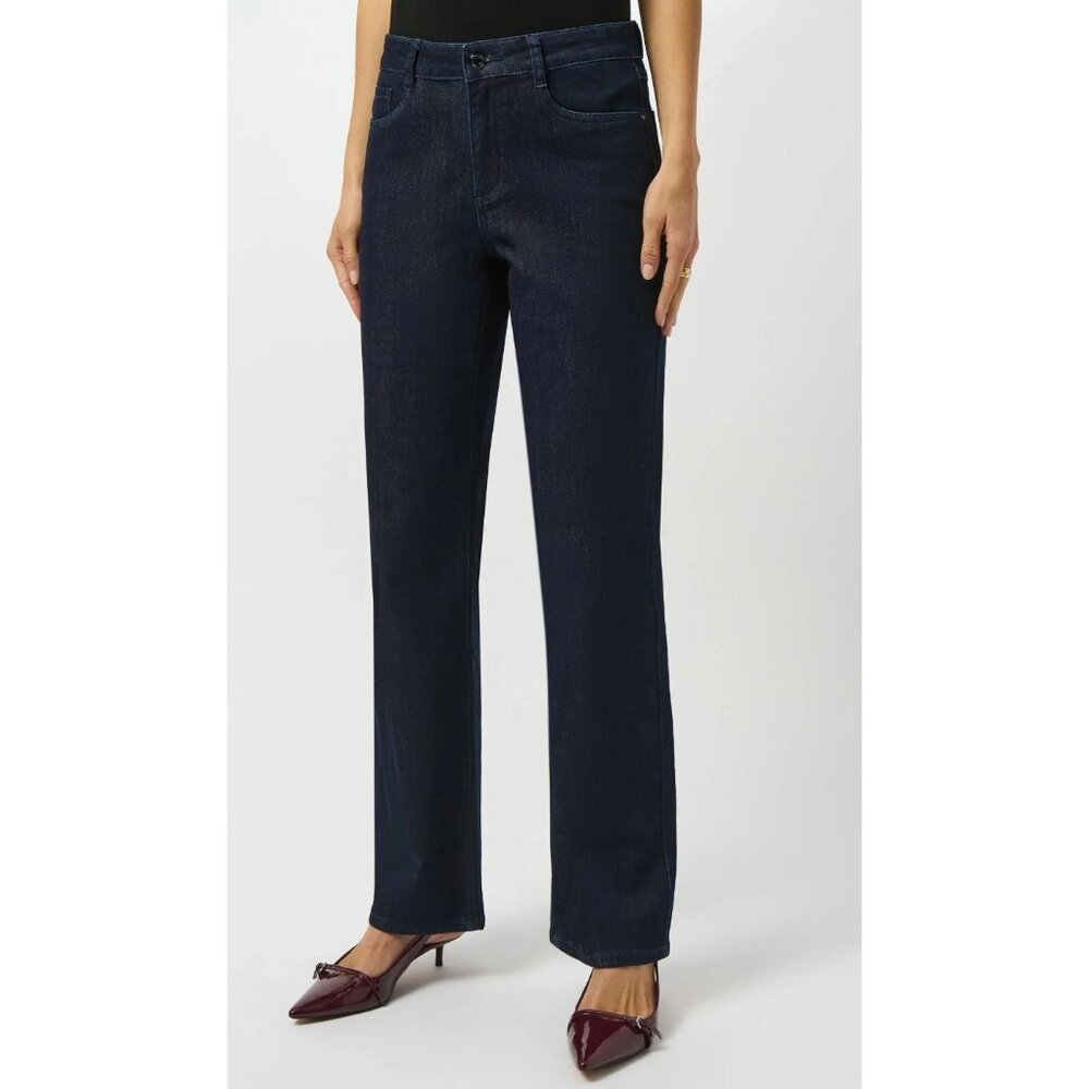 NWT Joseph Ribkoff Brooke Classic Bootcut Stretch Jeans Dark Blue Denim Size 22